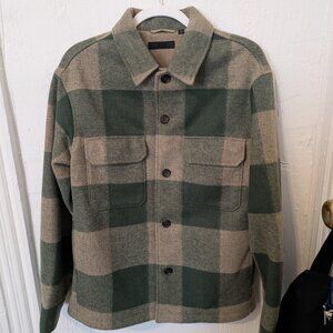Uniqlo Green Checkered Over Shirt Jacket